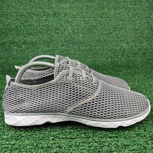 Pooluly Water Shoes Mens 41 Grey Mesh Athletic Quick Dry Beach Sneakers